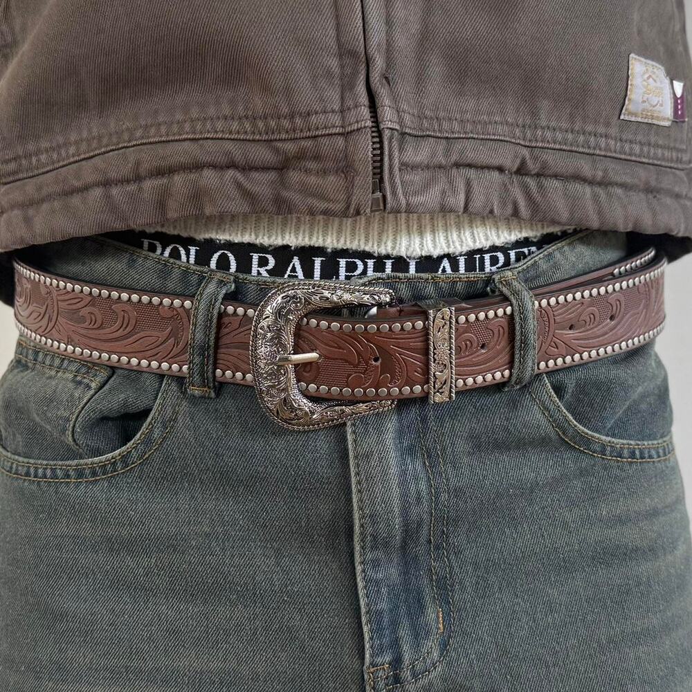 Y2k western brown studded floral - Picture 6 of 8